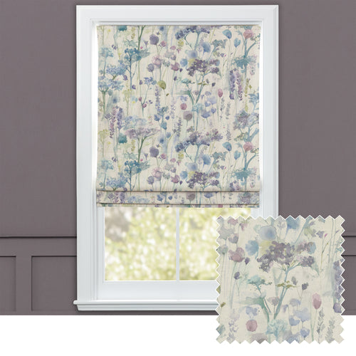 Floral Purple M2M - Ilinizas Printed Cotton Made to Measure Roman Blinds Default Voyage Maison