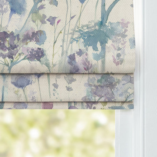 Floral Purple M2M - Ilinizas Printed Cotton Made to Measure Roman Blinds Default Voyage Maison