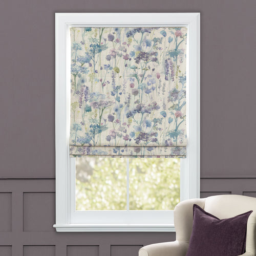 Floral Purple M2M - Ilinizas Printed Cotton Made to Measure Roman Blinds Default Voyage Maison