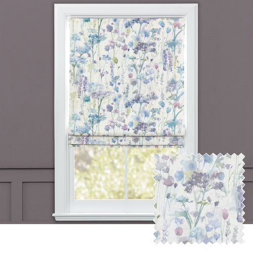 Floral Purple M2M - Ilinizas Printed Cotton Made to Measure Roman Blinds Default Voyage Maison