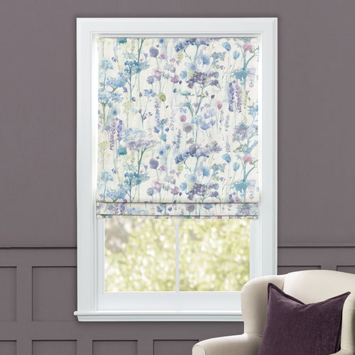 Floral Purple M2M - Ilinizas Printed Cotton Made to Measure Roman Blinds Default Voyage Maison