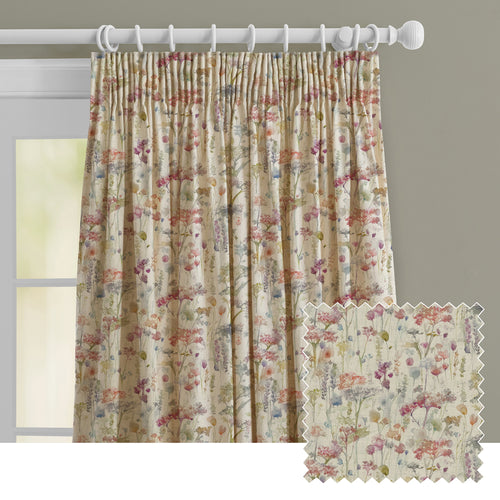 Floral Cream M2M - Ilinizas Printed Made to Measure Curtains Poppy Natural Voyage Maison