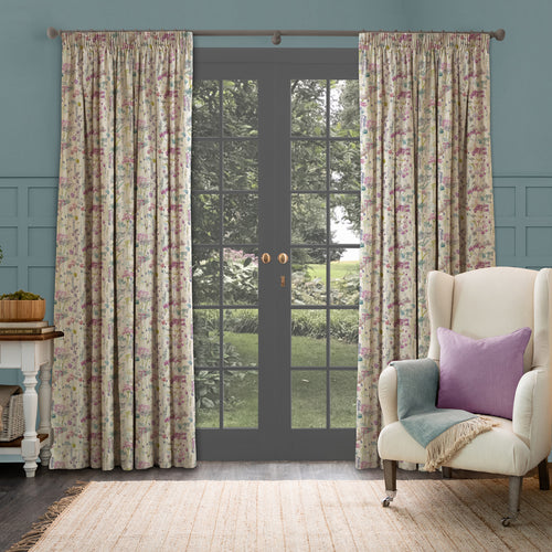 Floral Cream M2M - Ilinizas Printed Made to Measure Curtains Summer Natural Voyage Maison