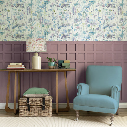 Floral Purple Wallpaper - Ilinizas  1.4m Wide Width Wallpaper (By The Metre) Violet Voyage Maison