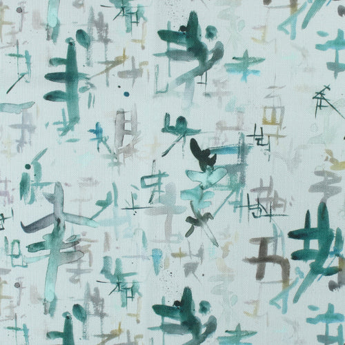 Abstract Blue Fabric - Imperial Printed Fabric (By The Metre) Emerald Voyage Maison