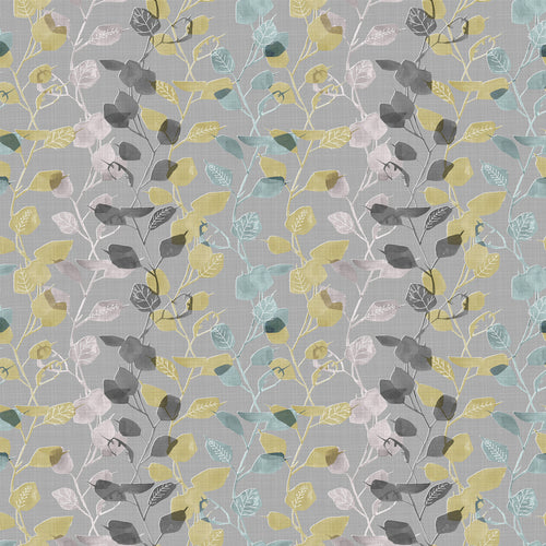 Floral Yellow Fabric - Innes Printed Cotton Fabric (By The Metre) Granite Voyage Maison