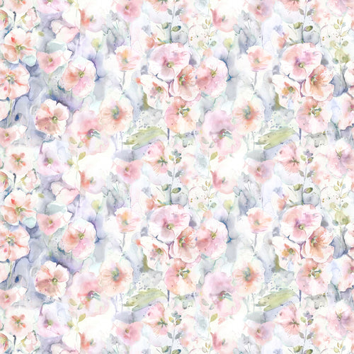 Floral Pink Fabric - Isabela Printed Cotton Fabric (By The Metre) Coral Natural Voyage Maison