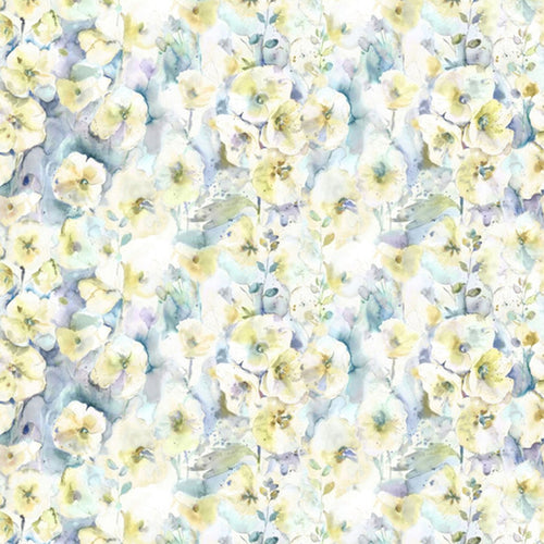 Floral Yellow Fabric - Isabela Printed Cotton Fabric (By The Metre) Lemon Natural Voyage Maison