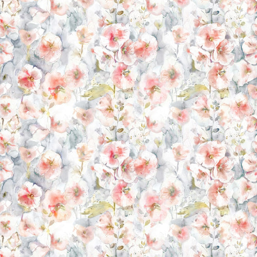 Floral Red Fabric - Isabela Printed Cotton Fabric (By The Metre) Poppy Natural Voyage Maison