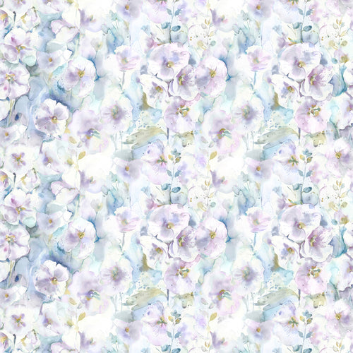 Floral Purple Fabric - Isabela Printed Cotton Fabric (By The Metre) Violet Natural Voyage Maison