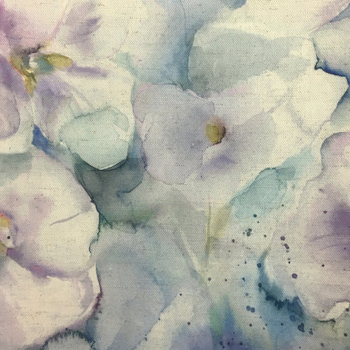 Samples - Isabela Printed Fabric Sample Swatch Violet Natural Voyage Maison