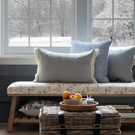 Voyage Maison Isernia Feather Cushion in Mist
