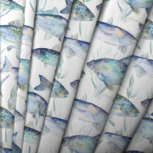 Animal Blue M2M - Iveswaters Printed Cotton Made to Measure Roman Blinds Cobalt Voyage Maison
