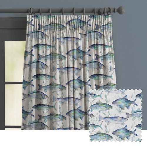 Animal Blue M2M - Ives Waters Printed Made to Measure Curtains Cobalt Voyage Maison