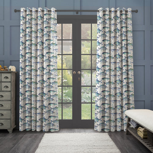 Animal Blue M2M - Ives Waters Printed Made to Measure Curtains Cobalt Voyage Maison