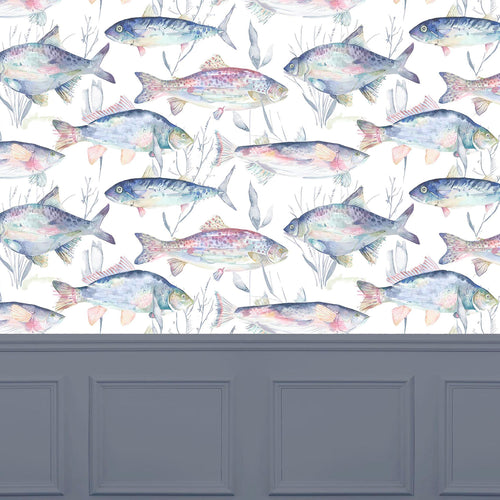 Animal Red Wallpaper - Ives Waters  1.4m Wide Width Wallpaper (By The Metre) Abalone Voyage Maison