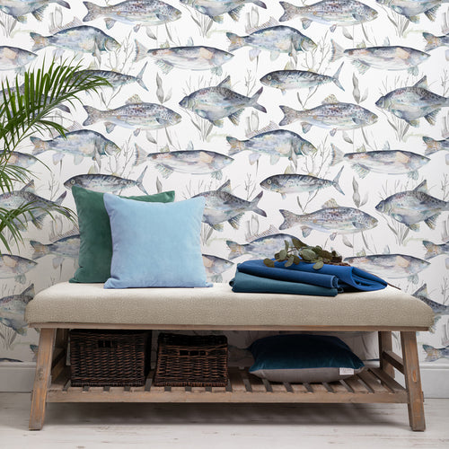 Animal Grey Wallpaper - Ives Waters  1.4m Wide Width Wallpaper (By The Metre) Slate Voyage Maison