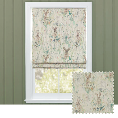 Animal Green M2M - Jackrabbit Printed Cotton Made to Measure Roman Blinds Default Voyage Maison