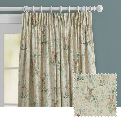 Animal Cream M2M - Jack Rabbit Printed Made to Measure Curtains Linen Voyage Maison
