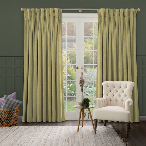 Herringbone Green Fabric - Jedburgh Textured Woven Fabric Meadow Voyage Maison