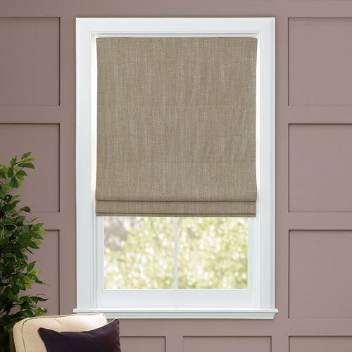 Plain Brown M2M - Jedburgh Textured Woven Made to Measure Roman Blinds Default Voyage Maison