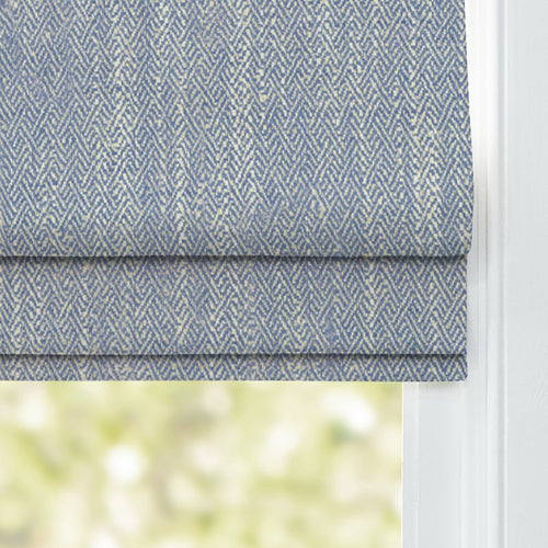 Plain Blue M2M - Jedburgh Textured Woven Made to Measure Roman Blinds Default Voyage Maison