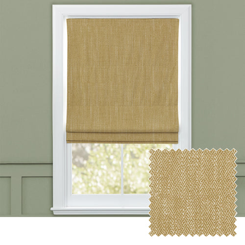 Plain Yellow M2M - Jedburgh Textured Woven Made to Measure Roman Blinds Default Voyage Maison