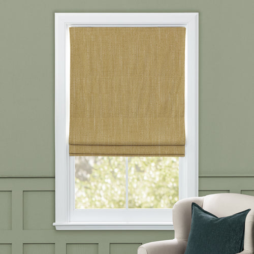 Plain Yellow M2M - Jedburgh Textured Woven Made to Measure Roman Blinds Default Voyage Maison