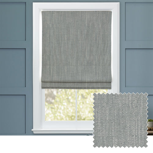 Plain Grey M2M - Jedburgh Textured Woven Made to Measure Roman Blinds Default Voyage Maison