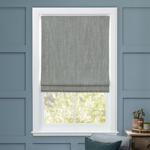 Plain Grey M2M - Jedburgh Textured Woven Made to Measure Roman Blinds Default Voyage Maison