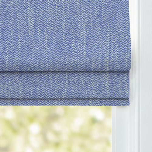 Plain Blue M2M - Jedburgh Textured Woven Made to Measure Roman Blinds Default Voyage Maison