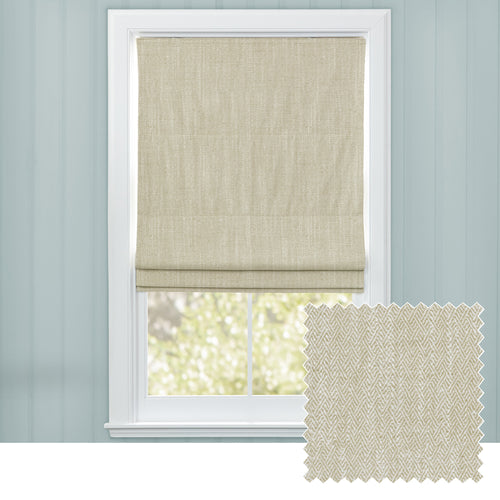 Plain Cream M2M - Jedburgh Textured Woven Made to Measure Roman Blinds Default Voyage Maison