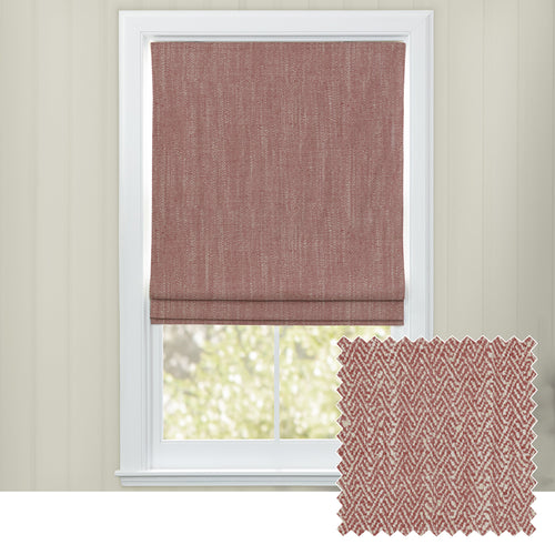 Plain Red M2M - Jedburgh Textured Woven Made to Measure Roman Blinds Default Voyage Maison