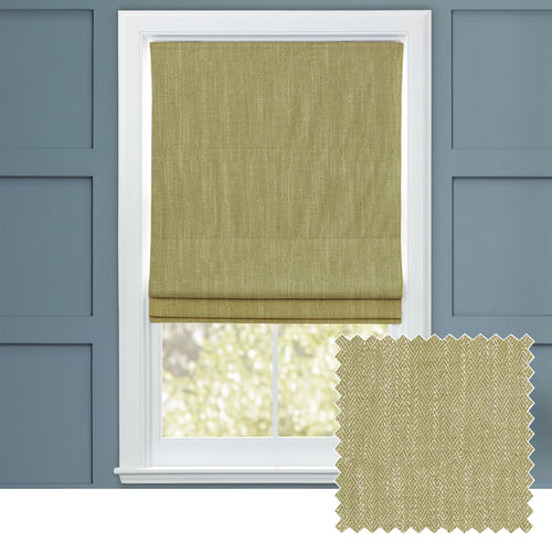 Plain Green M2M - Jedburgh Textured Woven Made to Measure Roman Blinds Default Voyage Maison