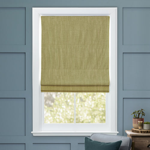 Plain Green M2M - Jedburgh Textured Woven Made to Measure Roman Blinds Default Voyage Maison