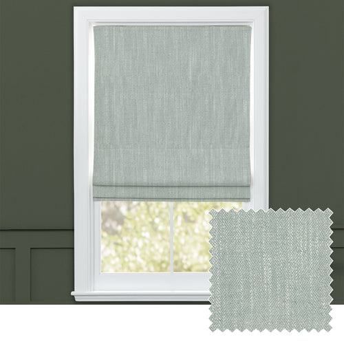 Plain Blue M2M - Jedburgh Textured Woven Made to Measure Roman Blinds Default Voyage Maison