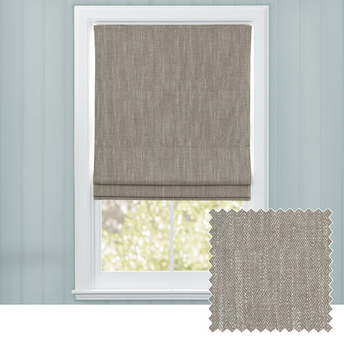 Plain Brown M2M - Jedburgh Textured Woven Made to Measure Roman Blinds Default Voyage Maison