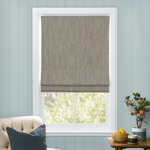 Plain Brown M2M - Jedburgh Textured Woven Made to Measure Roman Blinds Default Voyage Maison