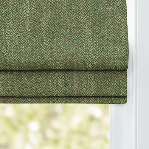 Plain Green M2M - Jedburgh Textured Woven Made to Measure Roman Blinds Default Voyage Maison