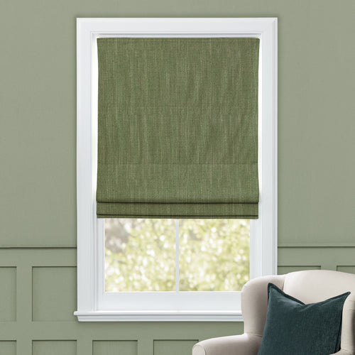 Plain Green M2M - Jedburgh Textured Woven Made to Measure Roman Blinds Default Voyage Maison