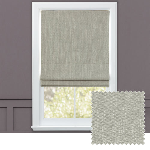 Plain Silver M2M - Jedburgh Textured Woven Made to Measure Roman Blinds Default Voyage Maison