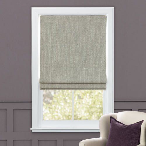 Plain Silver M2M - Jedburgh Textured Woven Made to Measure Roman Blinds Default Voyage Maison