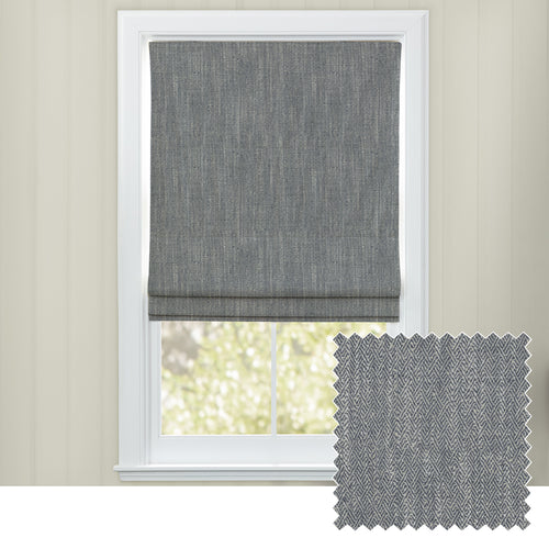 Plain Grey M2M - Jedburgh Textured Woven Made to Measure Roman Blinds Default Voyage Maison