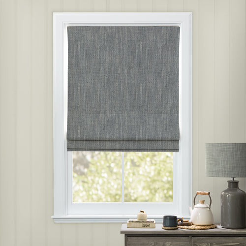 Plain Grey M2M - Jedburgh Textured Woven Made to Measure Roman Blinds Default Voyage Maison