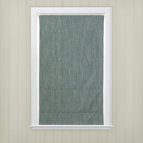 Plain Blue M2M - Jedburgh Textured Woven Made to Measure Roman Blinds Default Voyage Maison