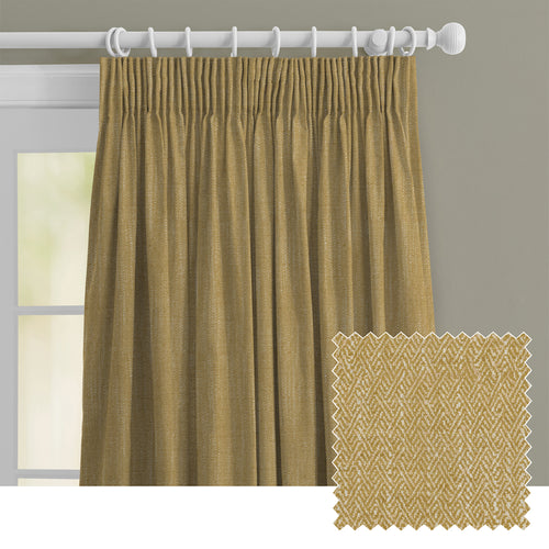 Plain Yellow M2M - Jedburgh Textured Woven Made to Measure Curtains Default Voyage Maison