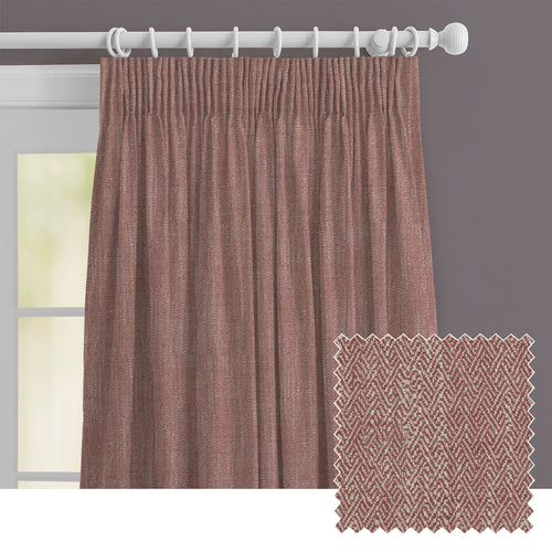 Plain Red M2M - Jedburgh Textured Woven Made to Measure Curtains Default Voyage Maison
