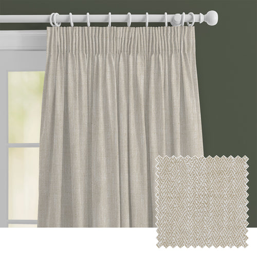 Plain Cream M2M - Jedburgh Textured Woven Made to Measure Curtains Default Voyage Maison
