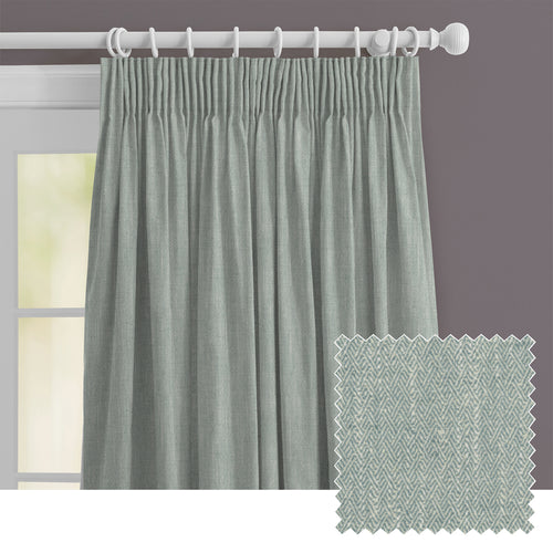 Plain Blue M2M - Jedburgh Textured Woven Made to Measure Curtains Default Voyage Maison