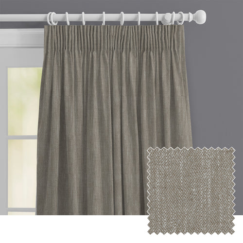 Plain Brown M2M - Jedburgh Textured Woven Made to Measure Curtains Default Voyage Maison